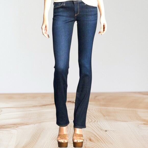 AG Adriano Goldschmied The Ballad Slim Boot Jeans 28R Womans 34 Inseam Dark Wash - Picture 1 of 8